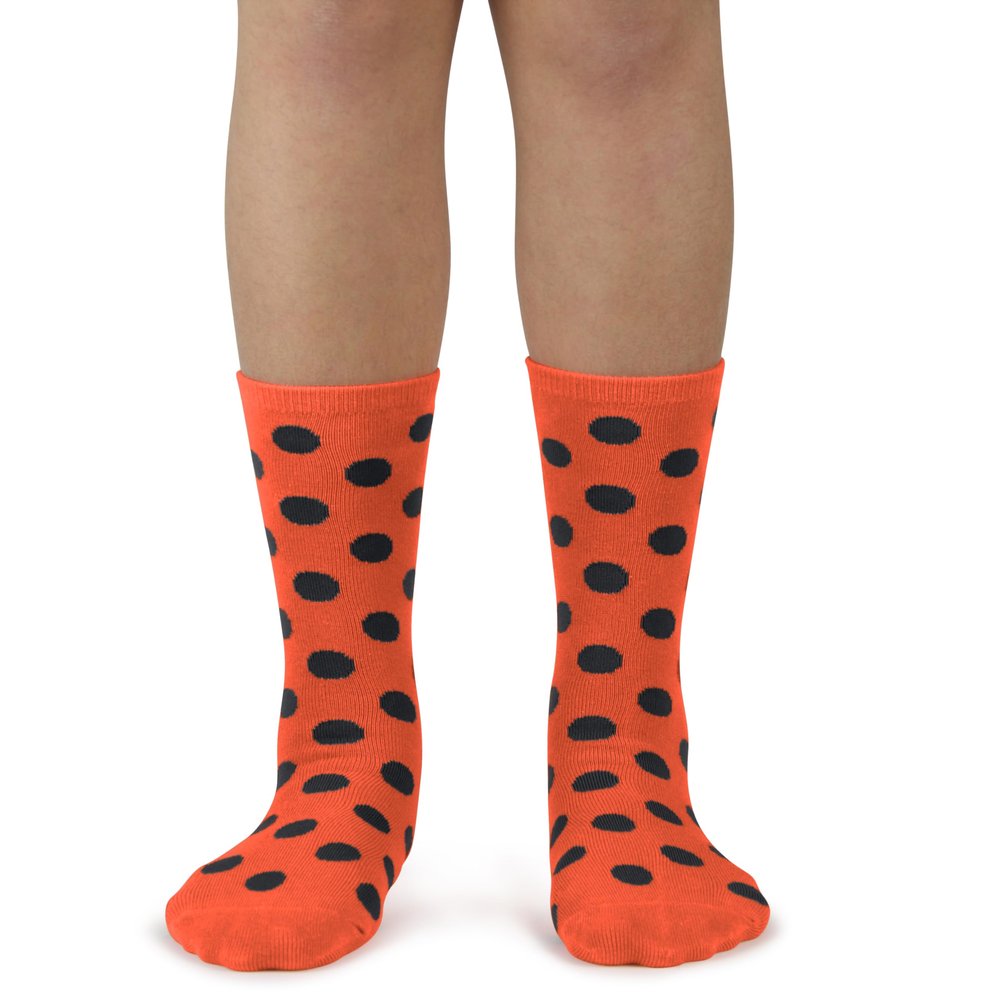 Spotlight Hosiery Junior's Dress SocksOrange/Black Dots