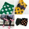 Spotlight Hosiery Junior's Dress SocksOrange/Black Dots view 4