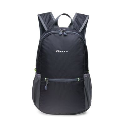 KAUKKO Ultra Lightweight Packable Backpack, Water Resistant Travel Hiking Shoulder Bag,Small Sport Daypack, Handy Foldable Camping Outdoor Backpack (01BLACK)