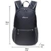 KAUKKO Ultra Lightweight Packable Backpack, Water Resistant Travel Hiking Shoulder Bag,Small Sport Daypack, Handy Foldable Camping Outdoor Backpack (01BLACK) view 2