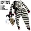 Adult Black & White Sinister Jester Costume Set - Plus XXL (48-52) - Haunting Party Wear Perfect for Halloween and Themed Party Fun view 2