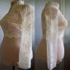 V-neck Lace Jackets Dresses For Women Poet Long Sleeve Jacket Wedding Bolero Ivory 6 view 2