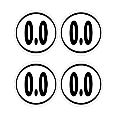 0.0 Miles Anti Running Lazy Marathon Jogging - Window Bumper Stickers Decal -Set of 4