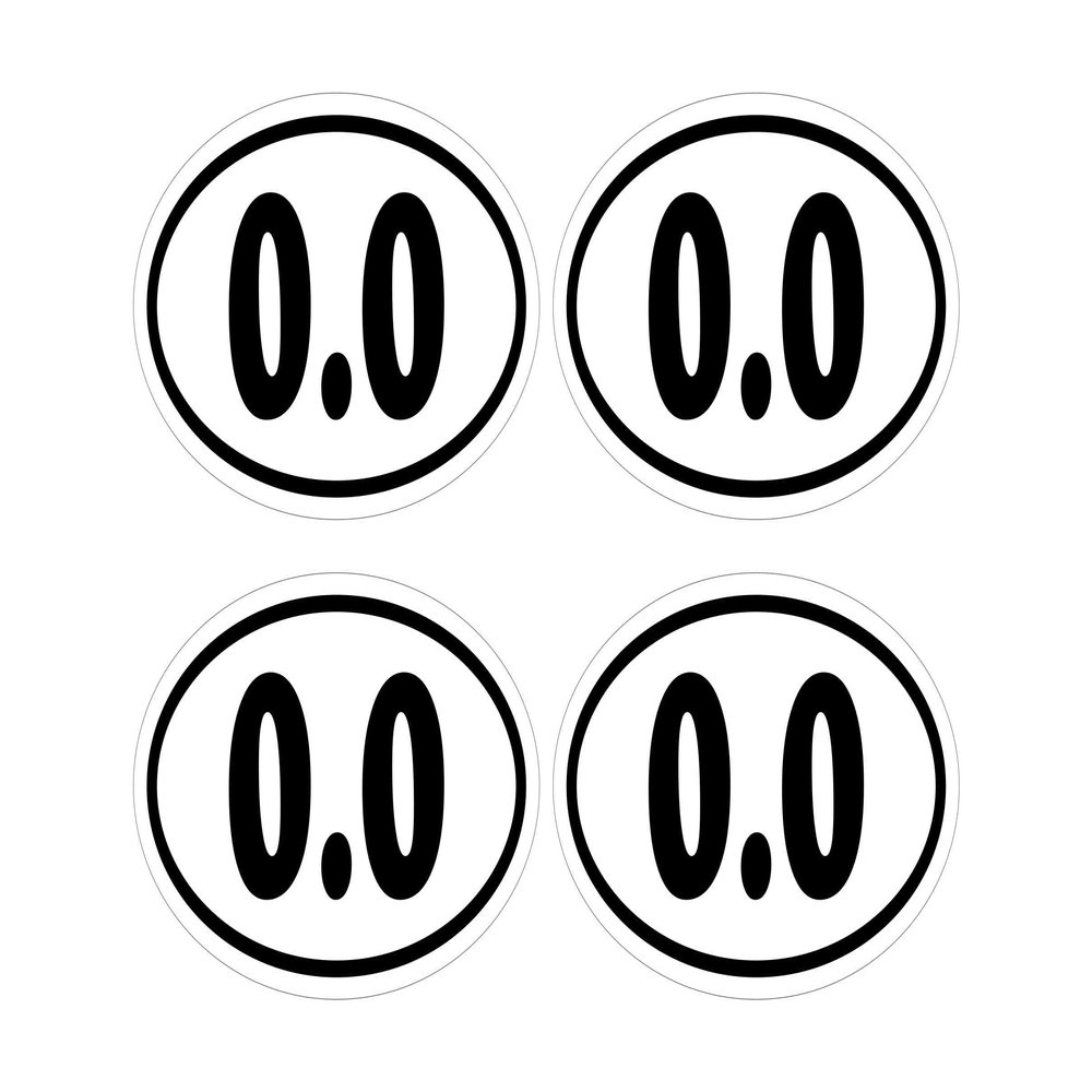 0.0 Miles Anti Running Lazy Marathon Jogging - Window Bumper Stickers Decal -Set of 4