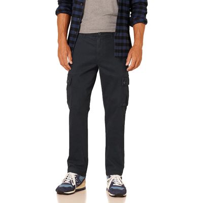 Amazon Essentials Men's Slim-Fit Stretch Cargo Pant (Available in Big & Tall), Black, 33W x 28L