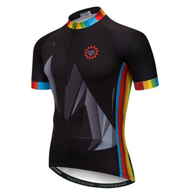 Bike Short Sleeve Cycling Jersey Men Sports MTB Breathable Riding Top Shirts Black XXL