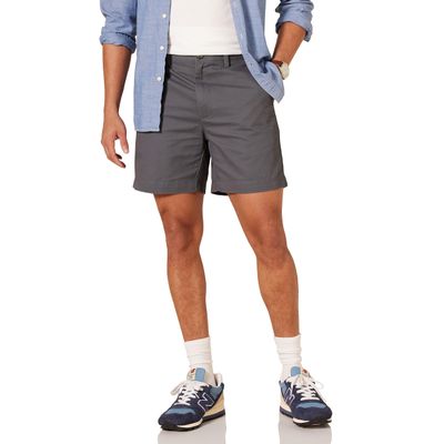 Amazon Essentials Men's Classic-Fit 7" Chino Shorts, Charcoal, 33