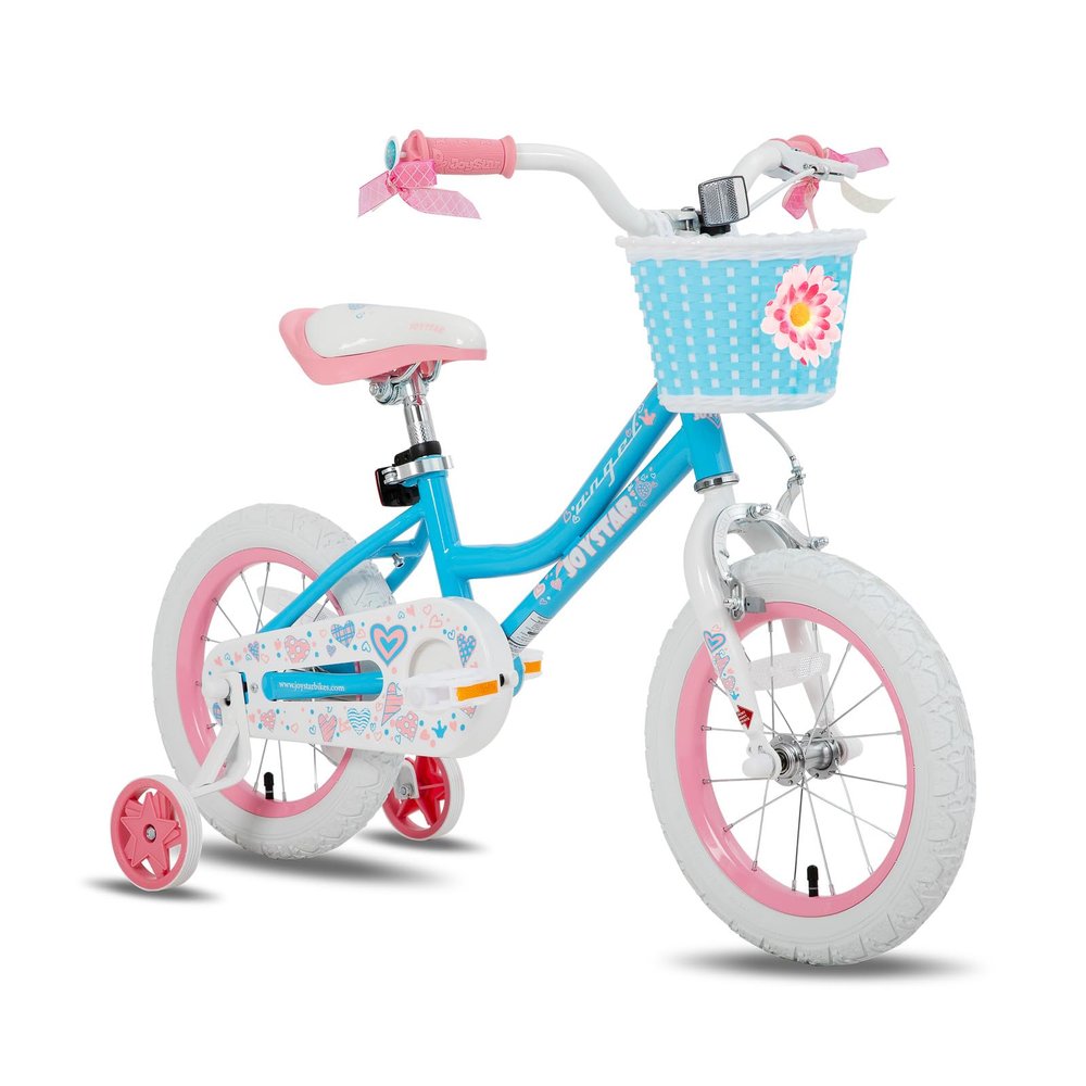 JOYSTAR 14 Inch Girls Bike Toddler Bike for 3 4 5 Years Old Girl 14" Kids Bikes for Ages 3-5 yr with Training Wheels and Basket Children's Bicycle in Blue