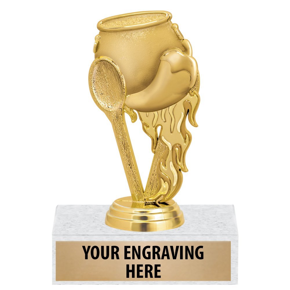 6" Gold Chili Pot Trophies - Chili Cook Off Award Trophy 50 Pack Prime