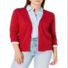 Amazon Essentials Women's Lightweight V-Neck Cardigan Sweater (Available in Plus Size), Red, X-Large view 1