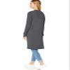 Amazon Essentials Women's Lightweight Longer Length Open-Front Long-Sleeve Cardigan Sweater (Available in Plus Size), Charcoal Heather, Small view 2