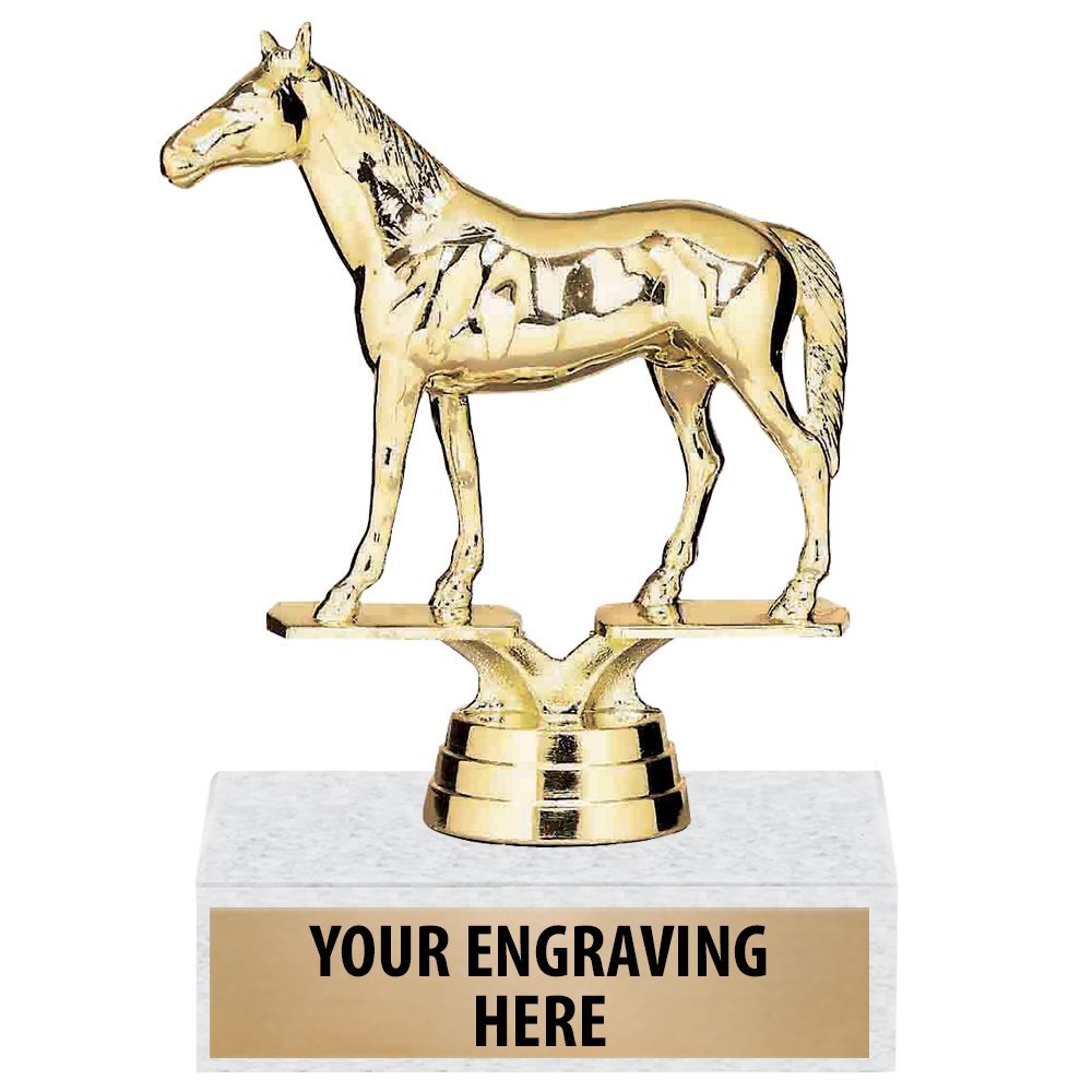 Crown Awards 5" Gold Horse Thoroughbred Trophies - Horse Race Award Trophy 10 Pack Prime