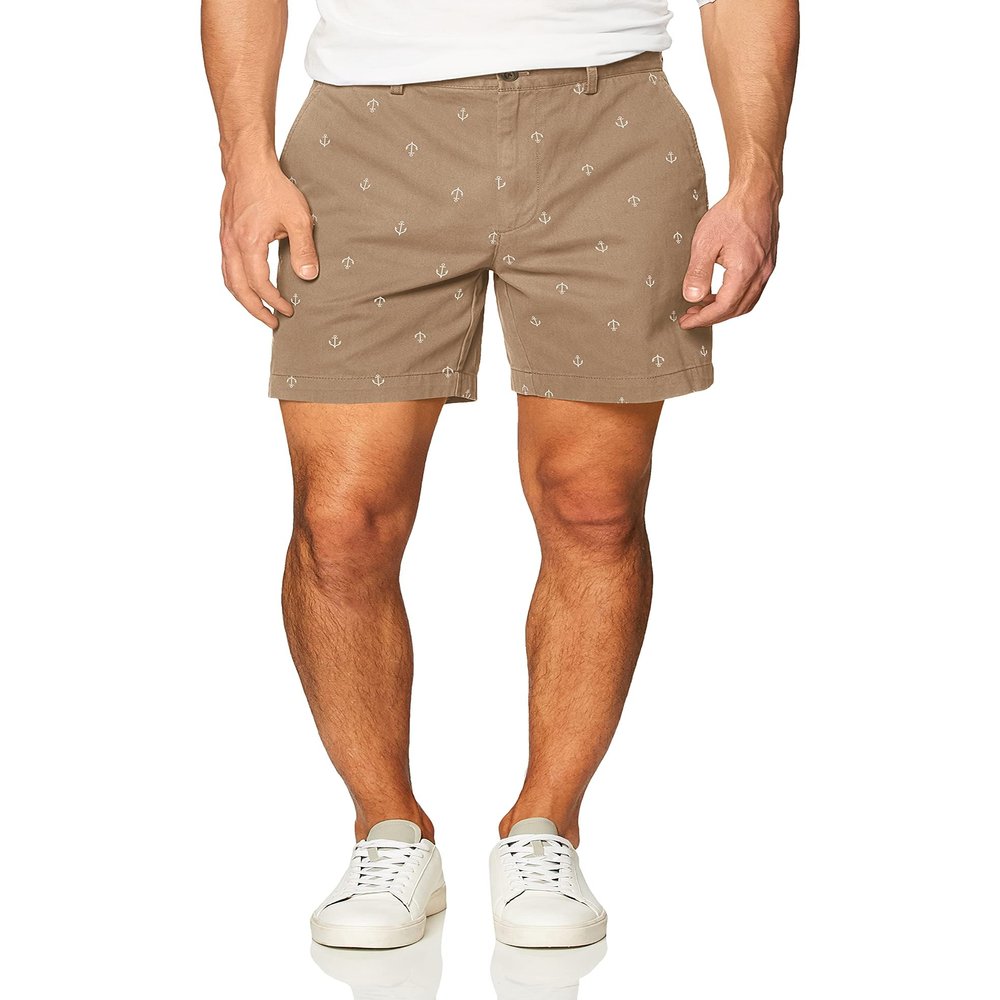 Amazon Essentials Men's Classic-Fit 7" Chino Shorts, Khaki Brown Anchor, 42
