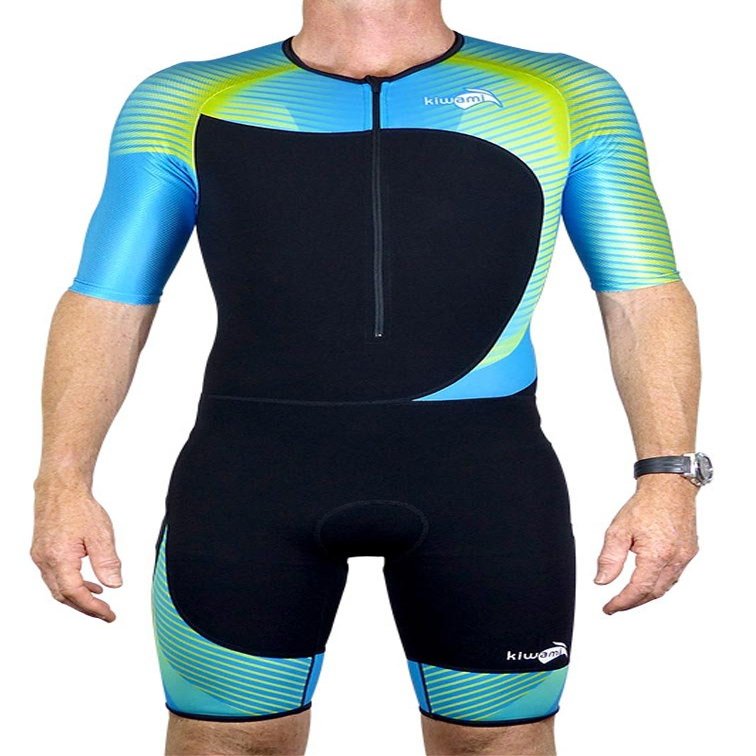 Kiwami Men's Tokyo LD Aero Trisuit (Black Blue Lime, X-Small)