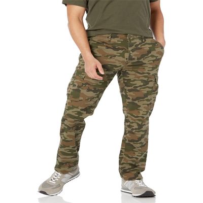 Amazon Essentials Men's Slim-Fit Stretch Cargo Pant (Available in Big & Tall), Green Camo, 32W x 29L