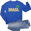 Go All Out XX-Large Royal Adult Brasil Futebol Soccer Brazil Jersey Style Sweatshirt Crewneck view 1