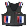 HILASON Kids Junior Youth Horse Riding Pro Rodeo Leather Protective Vest Blue/Metallic Red view 1