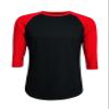 ILTEX Plain Raglan Lightweight Cotton and Polyester T-Shirt 3/4 Sleeves Athletic Baseball Jersey Unisex Multi Function Sports, Outdoors and Gym (Black/Red, X-Large) view 1