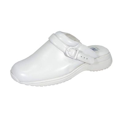 24 Hour Comfort Agnes (1866) Women's Wide Width Cushioned Leather Slingback Mule Shoes White 12