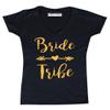 Wedding Bridal Party Gear Bride Tribe Women's V-Neck, S, Black/Gold view 1