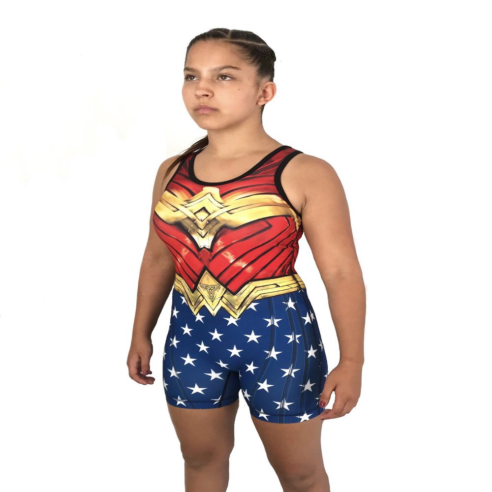 TRI-TITANS Warrior Princess Womens Wrestling Singlet (Youth X-Small)