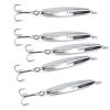 5pcs Fish WOW! 8oz Diamond Jigs Chrome Silver jig with a Treble Hook view 1