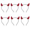 ANDES 6PCS Devil Horns Headband,Red Devil Horns Devil Costume for Women Men Girls, bull horn headband,Halloween Fancy Dress Cosplay Hairband view 1