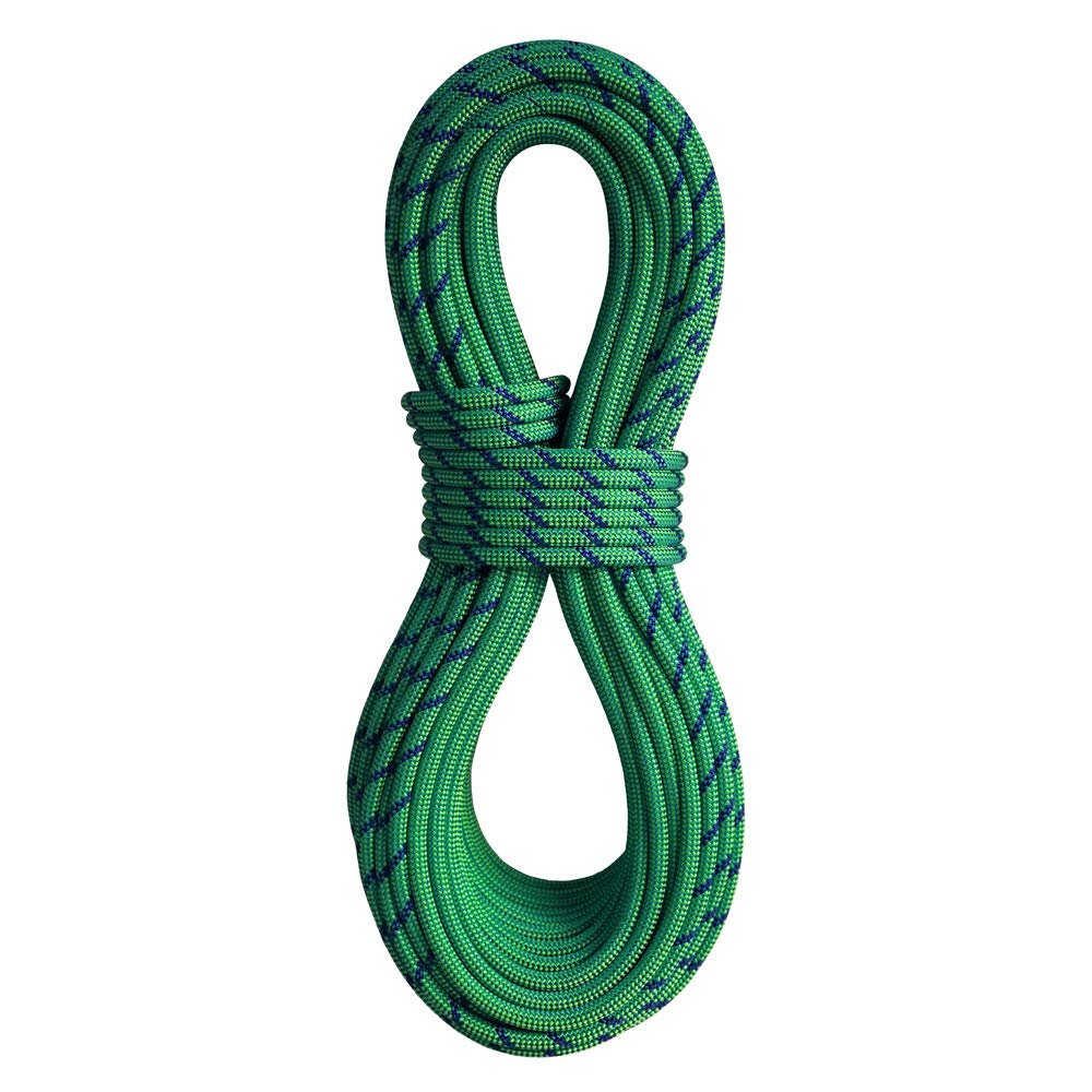 BlueWater Ropes 8.8mm Argon Standard Dynamic Single, Half & Twin Rope (Bi-Pattern Green, 80M)