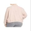 Bagatelle Women's Plus Size Mixed Media Full Zip Bomber Jacket Pink Size 3X view 2