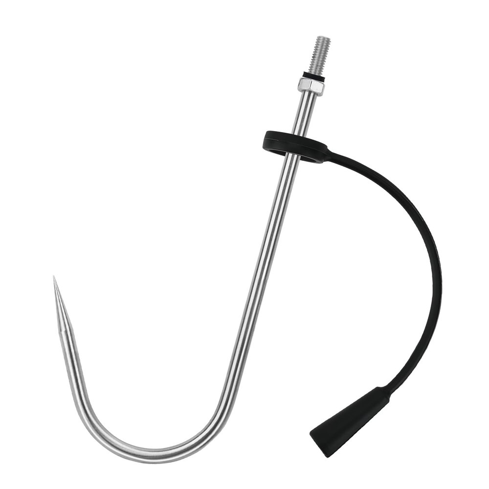 SANLIKE Fishing Gaff Fishing Hook - Stainless Steel Extra Strong Sharp Fishing Gaff Hook for Saltwater Freshwater Fishing with Protection Cover, 6MM Screw Thread