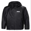 Helly-Hansen Junior Moss Jacket - Unisex Coat with HELOX, YKK Zipper, Detachable Hood, Adjustable Cuffs & Hem, Hand Pockets, 990 Black - 16 view 1