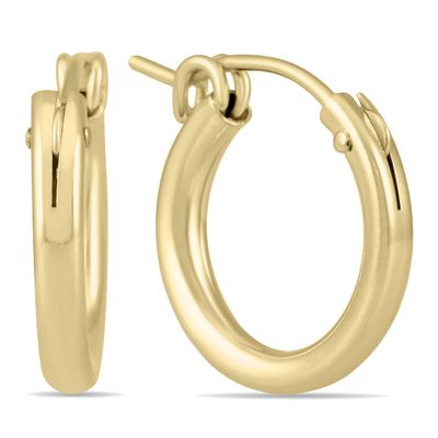 14K Yellow Gold Filled Hoop Earrings (12mm) - Size: