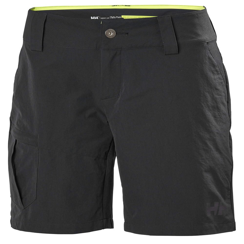 Helly Hansen Women's Quickdry, Sun Protection, Durable Cargo Shorts, Ebony, 28
