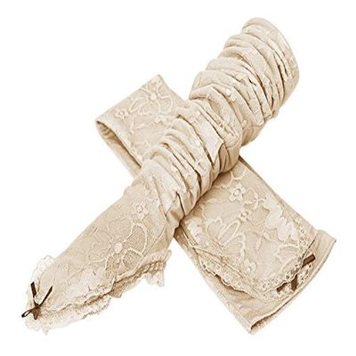 Holiberty Women Cooling Long Cycling Driving Golf Arm Sun Sleeves UV Protection Lace Foral Party Gloves