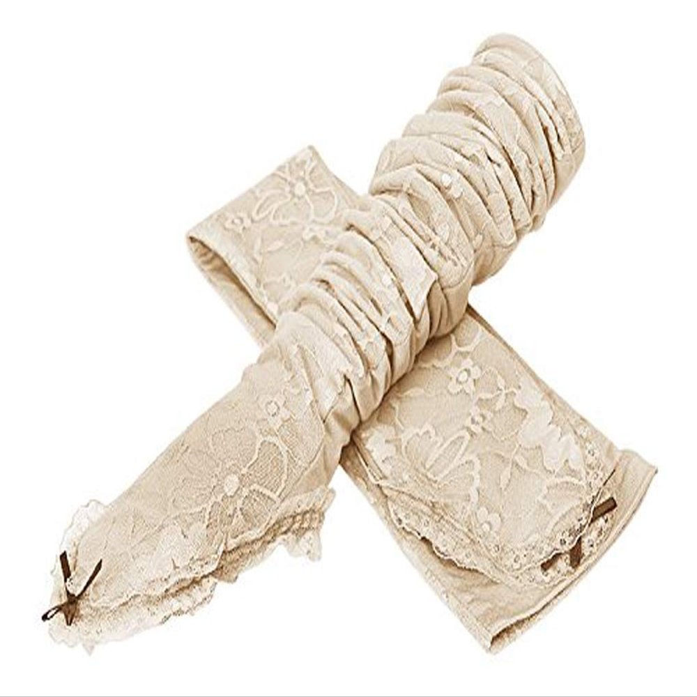 Holiberty Women Cooling Long Cycling Driving Golf Arm Sun Sleeves UV Protection Lace Foral Party Gloves