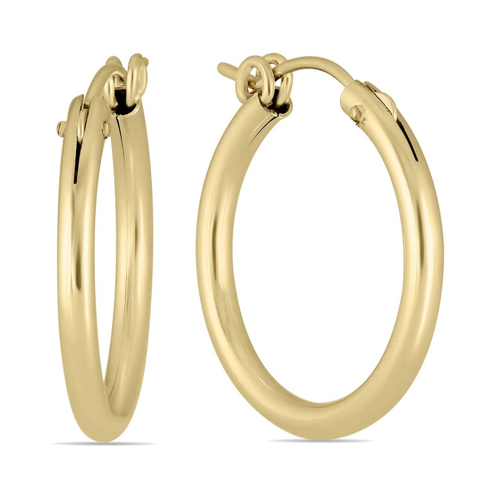 14K Yellow Gold Filled Hoop Earrings (22mm) - Size: