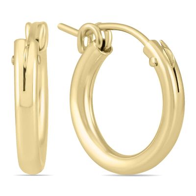 14K Yellow Gold Filled Hoop Earrings (15mm) - Size: