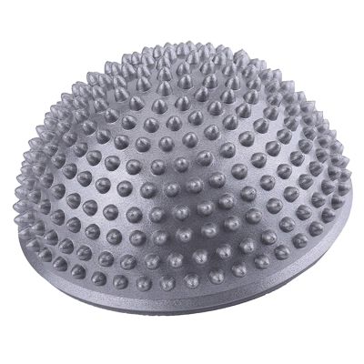 Dioche PVC Inflatable Half Yoga Balls, Massage Point Exercises Trainer Fitness (Silver)