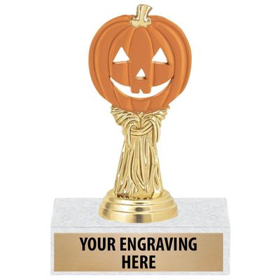 6" Orange Pumpkin Trophies - Personalized Halloween Trophy Award 50 Pack Prime