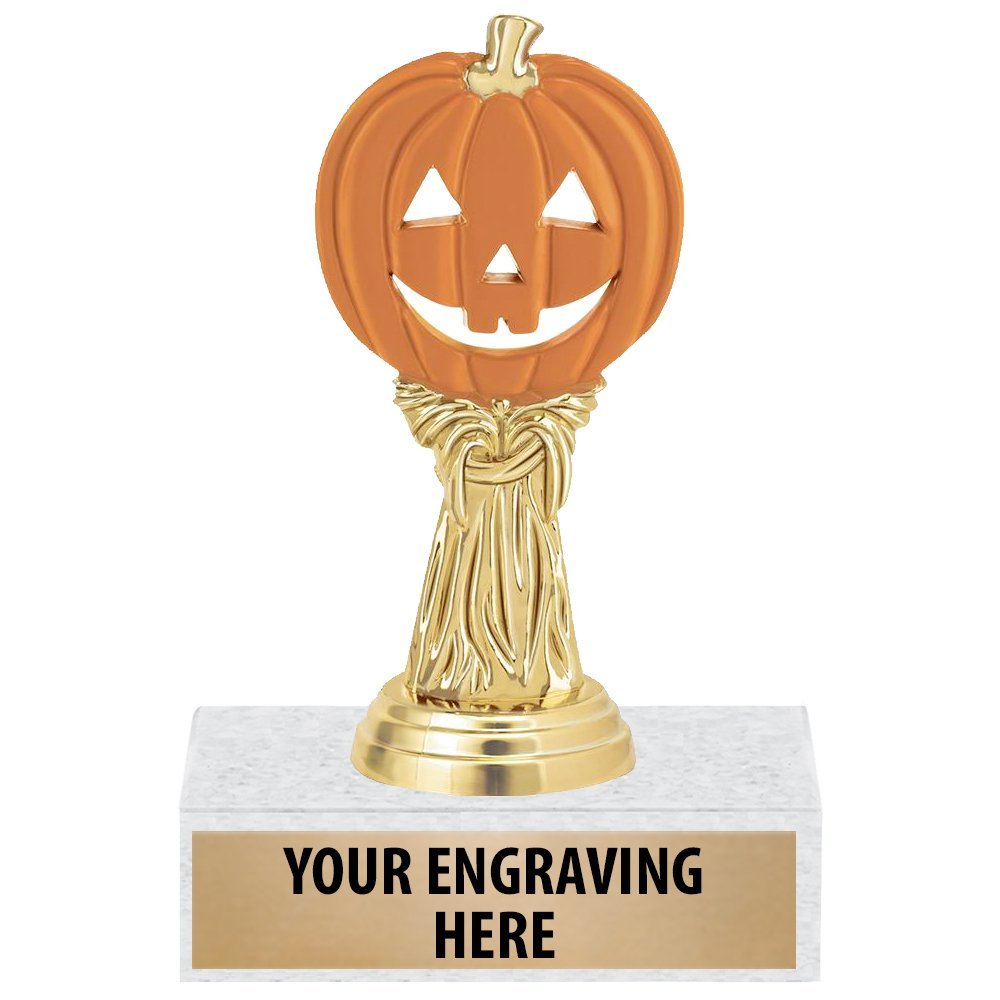 6" Orange Pumpkin Trophies - Personalized Halloween Trophy Award 50 Pack Prime