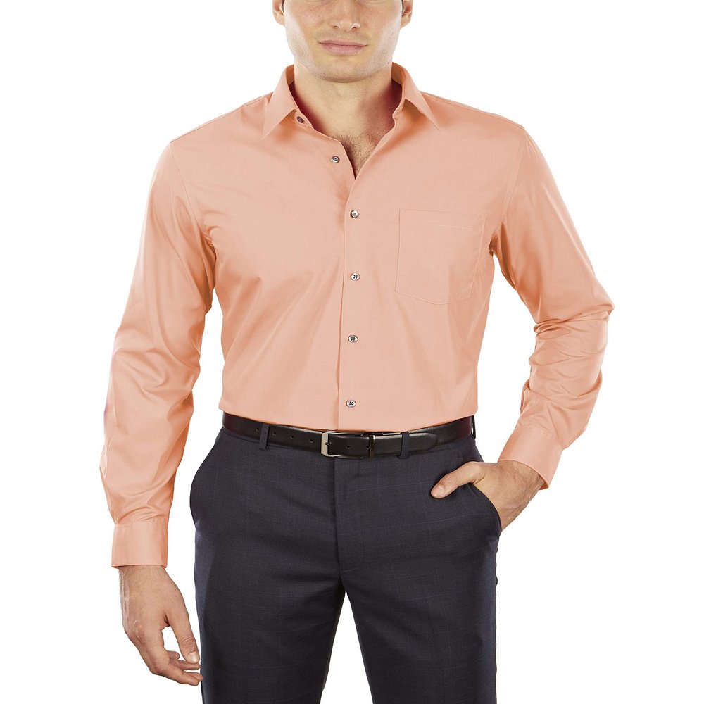 Van Heusen Men's Dress Shirt Fitted Poplin Solid, Scallop, 15" Neck 32"-33" Sleeve