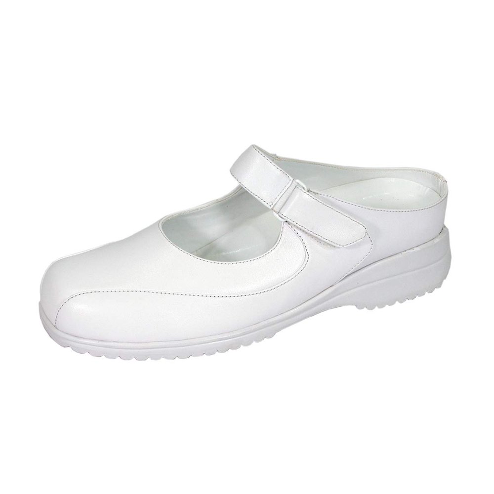 24 Hour Comfort Dolores (1893) Women's Wide Width Classic Cushioned Leather Mary Jane Shoes White 12