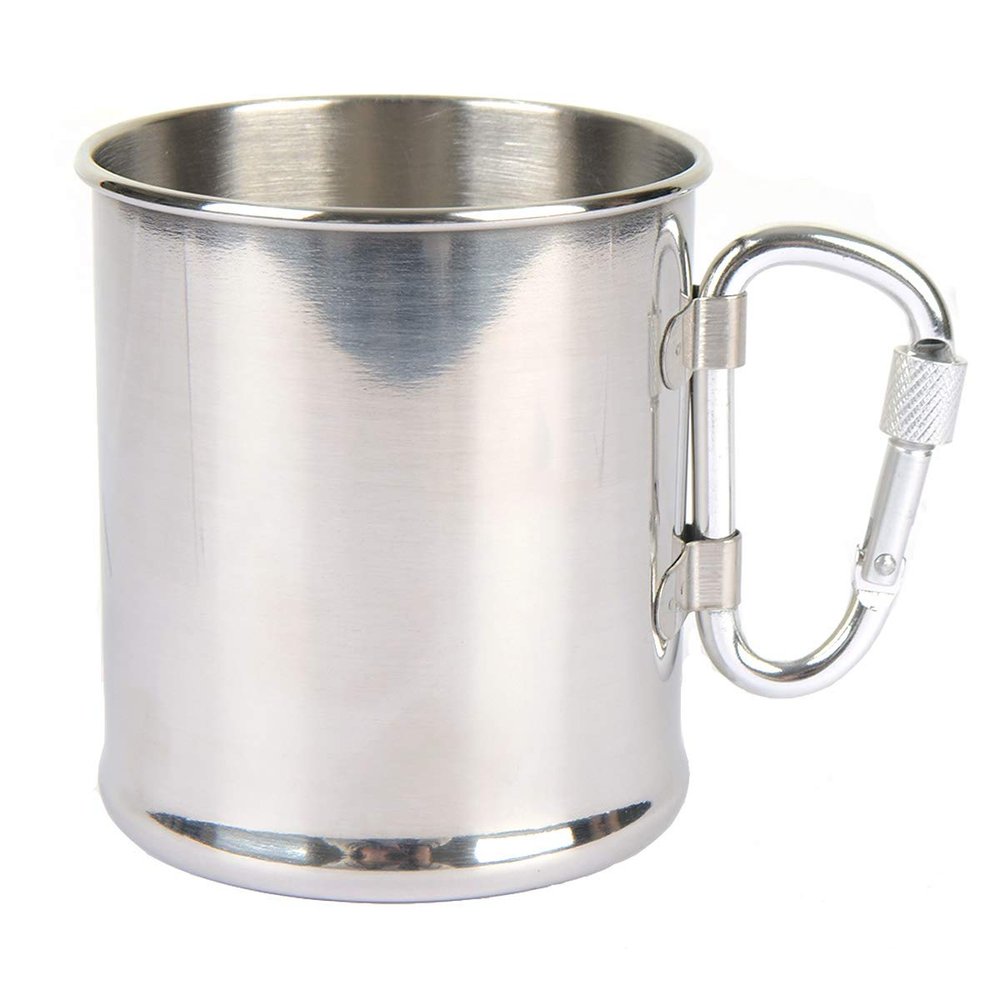 Stainless Steel Mug with Carabiner Handle