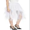 Urban CoCo Women's Sheer Tutu Skirt Tulle Mesh Layered Midi Skirt (L, White-2) view 4