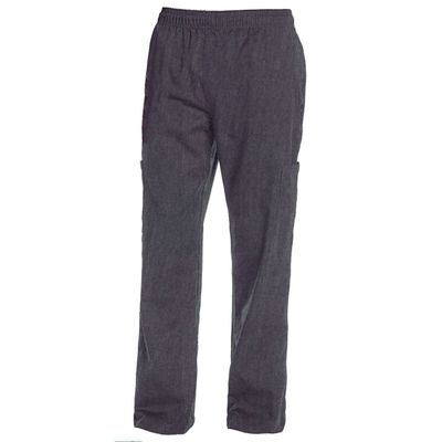 Chef Code Modern Fit Unisex Cargo Chef Pants, Elastic Waist CC220 (Heather Charcoal, S)