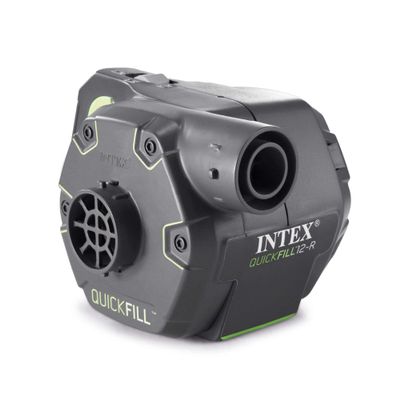 INTEX 66641E QuickFill 120 Volt AC/DC Rechargeable Electric Pump: Inflates and Deflates Air Mattresses, Kayaks, Boats  3 Nozzles  Easy Carry Handle  650 L/Min Air Flow  Indoor and Outdoor Use