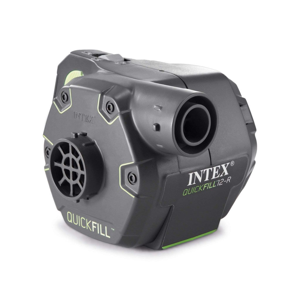 INTEX 66641E QuickFill 120 Volt AC/DC Rechargeable Electric Pump: Inflates and Deflates Air Mattresses, Kayaks, Boats  3 Nozzles  Easy Carry Handle  650 L/Min Air Flow  Indoor and Outdoor Use