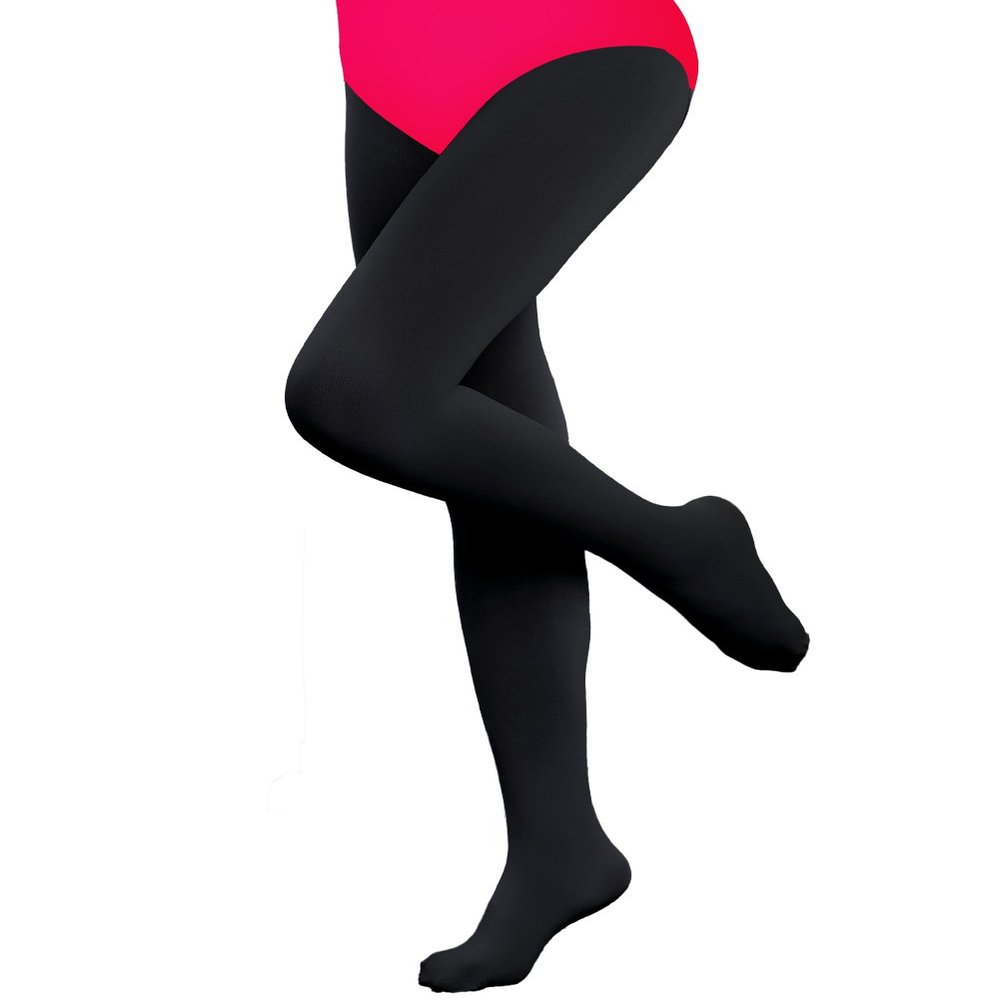 90 Denier Black Women Dance Tights Footed Opaque Dance Leggings