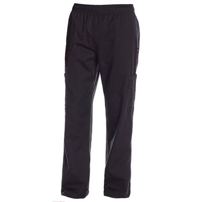 Chef Code Modern Fit Unisex Cargo Chef Pants, Elastic Waist CC220 (Black, S)