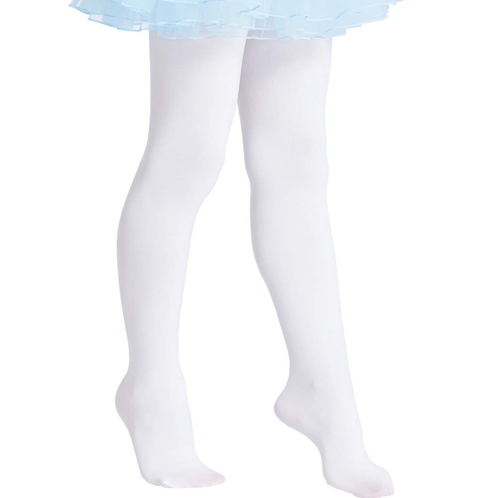 90 Denier White Girls Ballet Tights Opaque Footed Dance Leggings